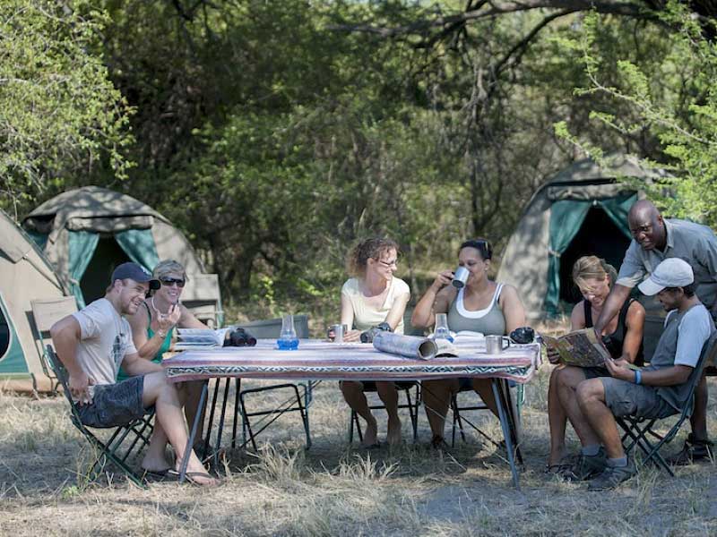 camping safari Botswana