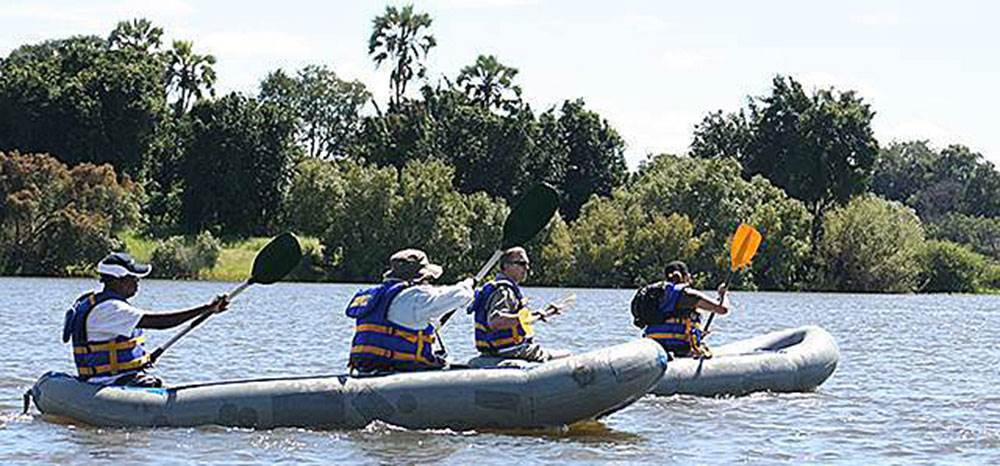 Canoeing upper Zambezi Victoria Falls